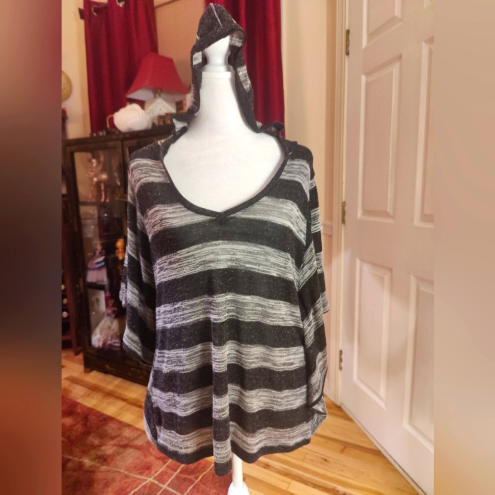 Almost Famous Flowy Sleeves Top with Hoodie